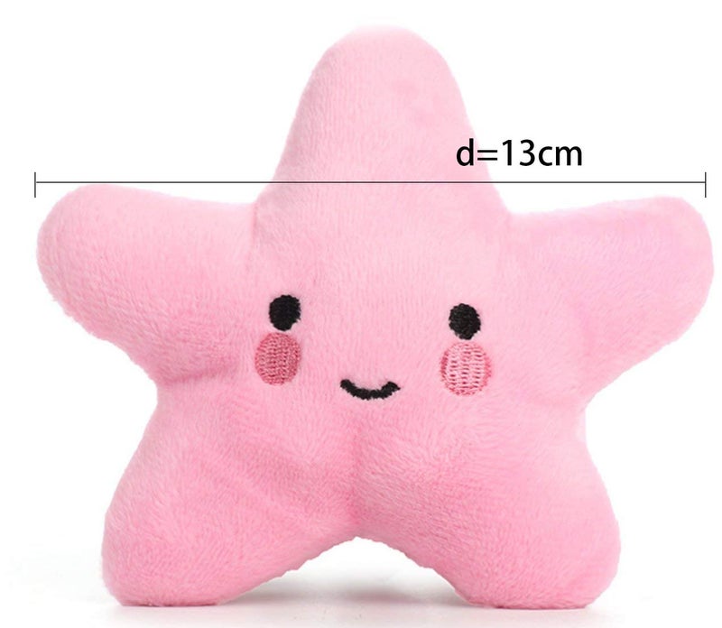 Ytuomzi Pet Bite Squeaky Toys Smile Star Cute Stuffed Toys for Dogs Puppy Biting BB Sound Chew Squeaker Cloud Shape Plush Toy for Cats & Small Animals Exercise Entertainment,3 Pack (Star) - Image 3